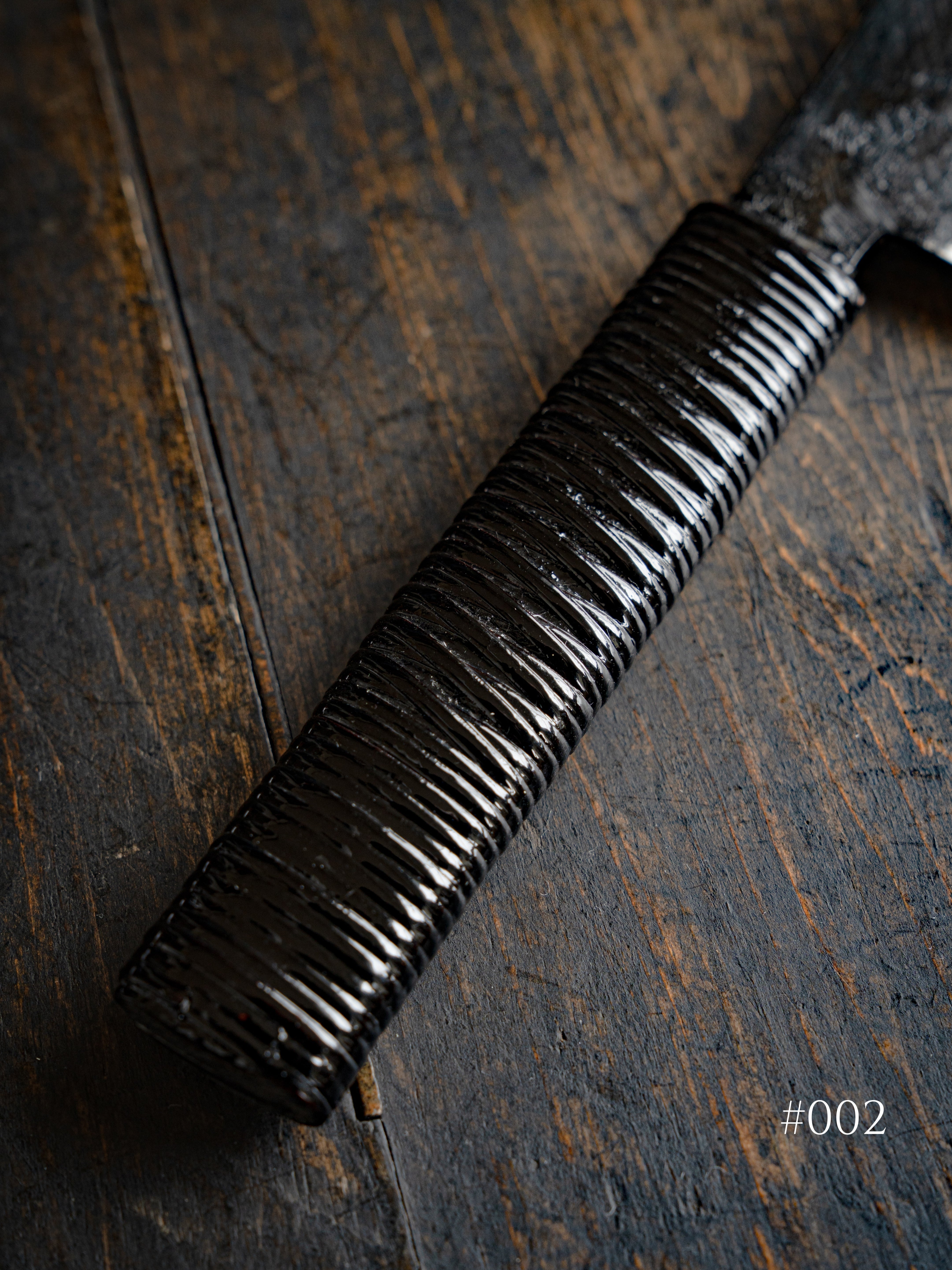 *PRE-ORDER* Tosho x Funaki White #2 Kurouchi Gyuto 225mm Urushi Rattan Wrap Handle (Ivan Polished / #002)