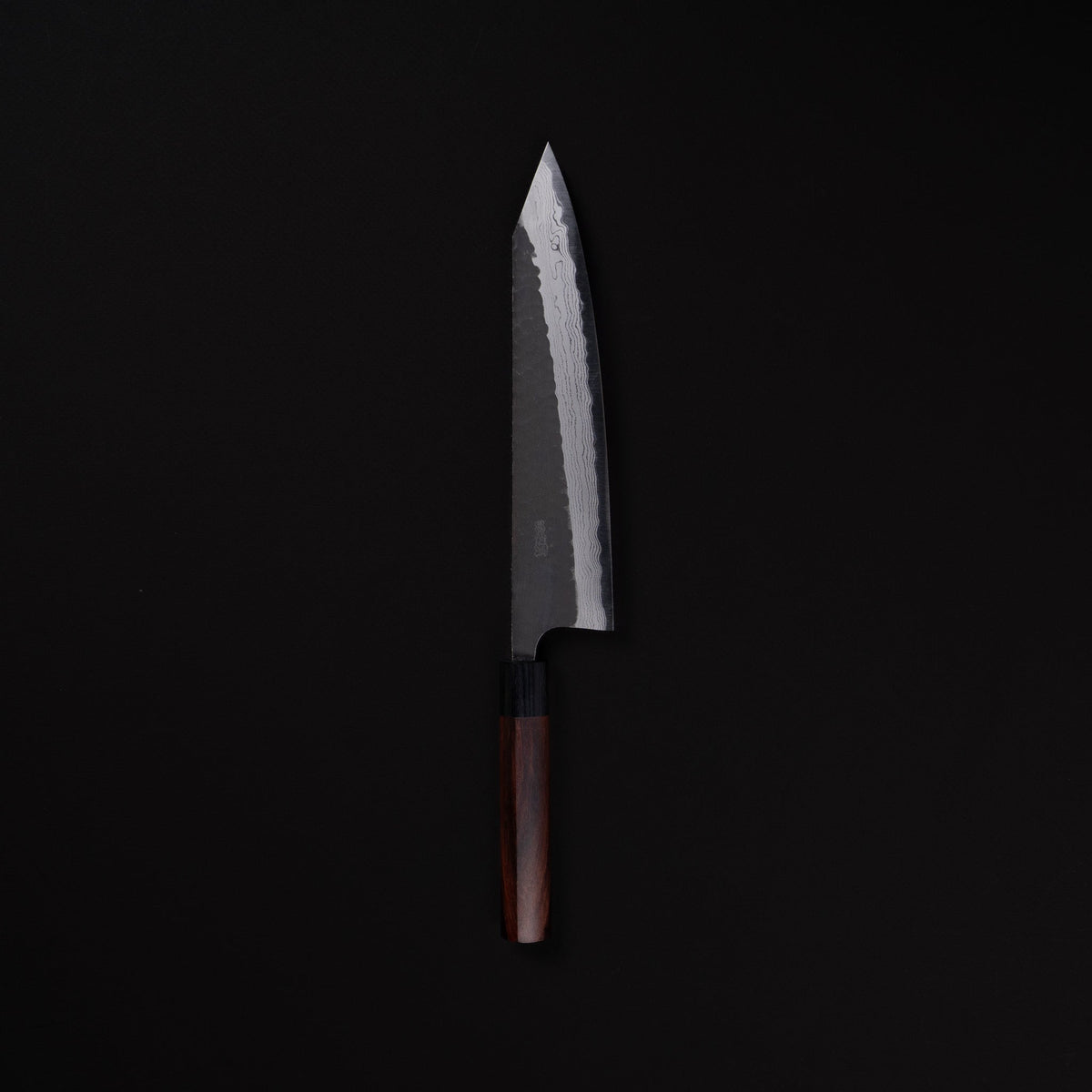 Akifusa Blue Super Kurouchi Tsuchime 240 Kiritsuke Gyuto Rosewood Handle