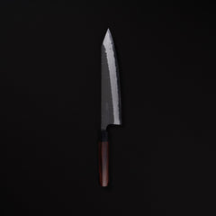 Akifusa Blue Super Kurouchi Tsuchime 240 Kiritsuke Gyuto Rosewood Handle