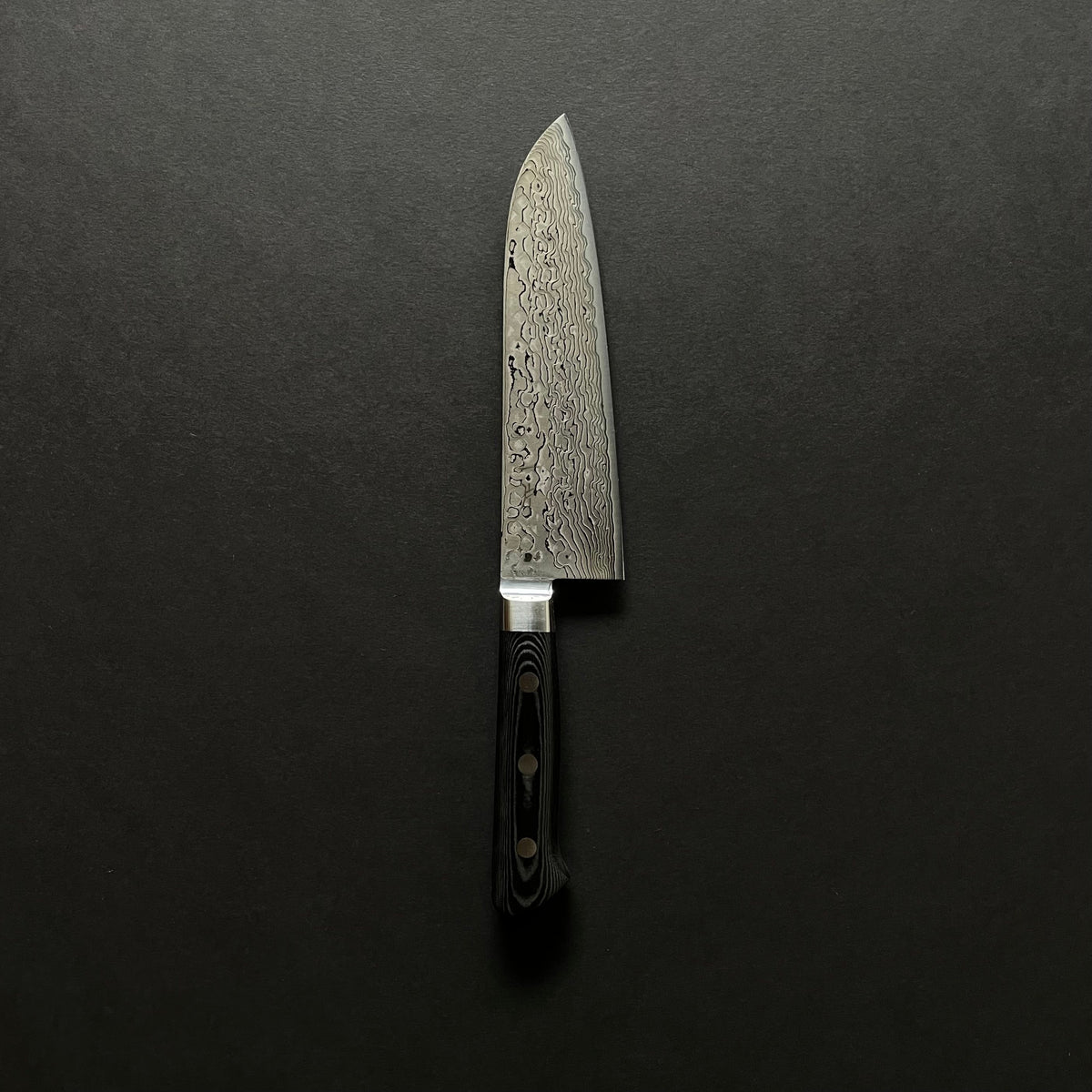 Hitohira FJ SG2 Nickel Damascus Santoku Linen Micarta Handle