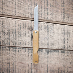 Higonokami Blue Steel Folding Knife Large Brass Handle