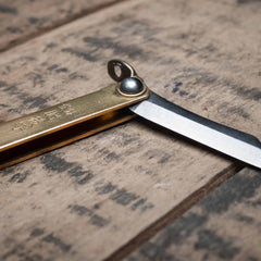 Higonokami Blue Steel Folding Knife Mini Brass Handle
