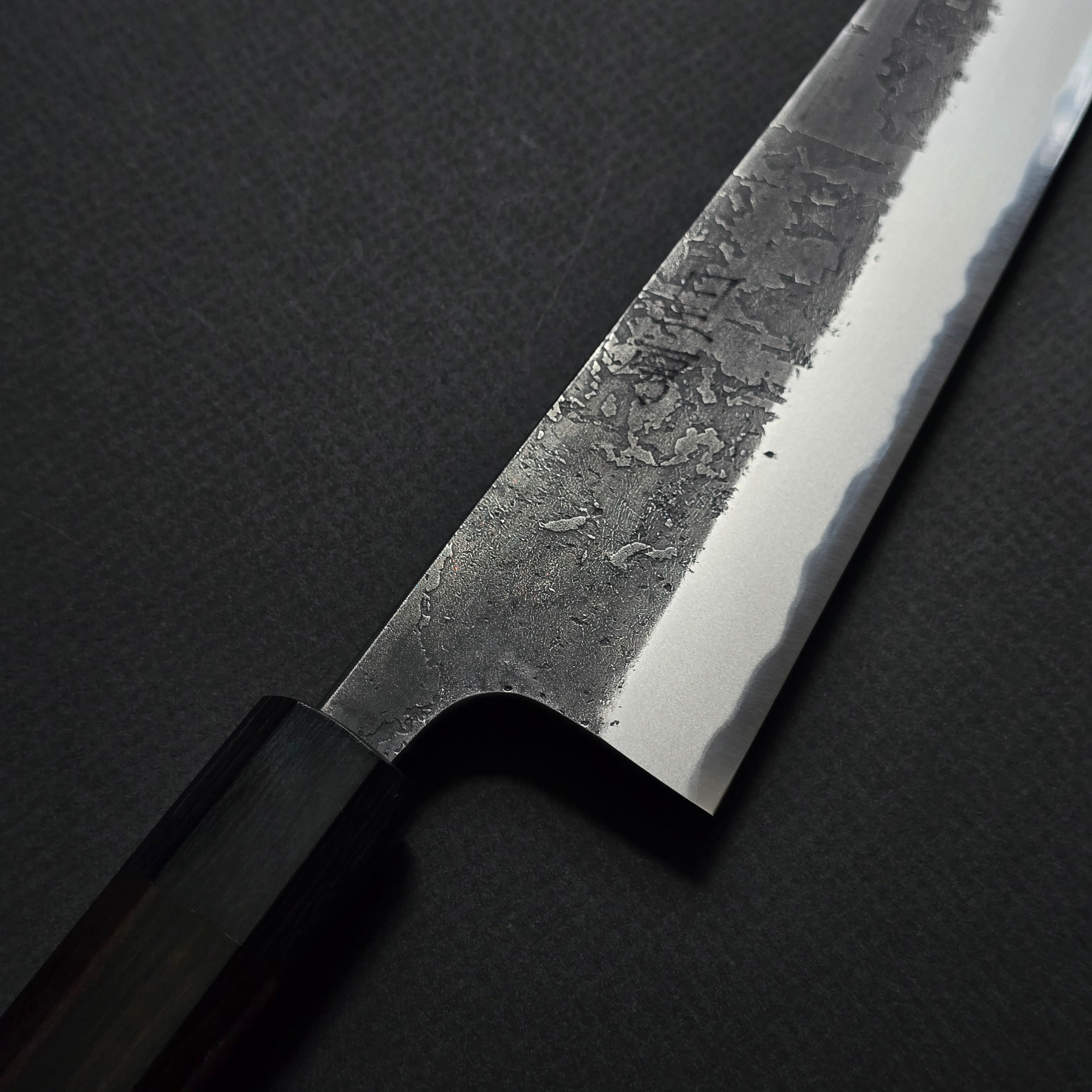 Akifusa Blue #2 Nashiji Gyuto 240mm Ebony Handle