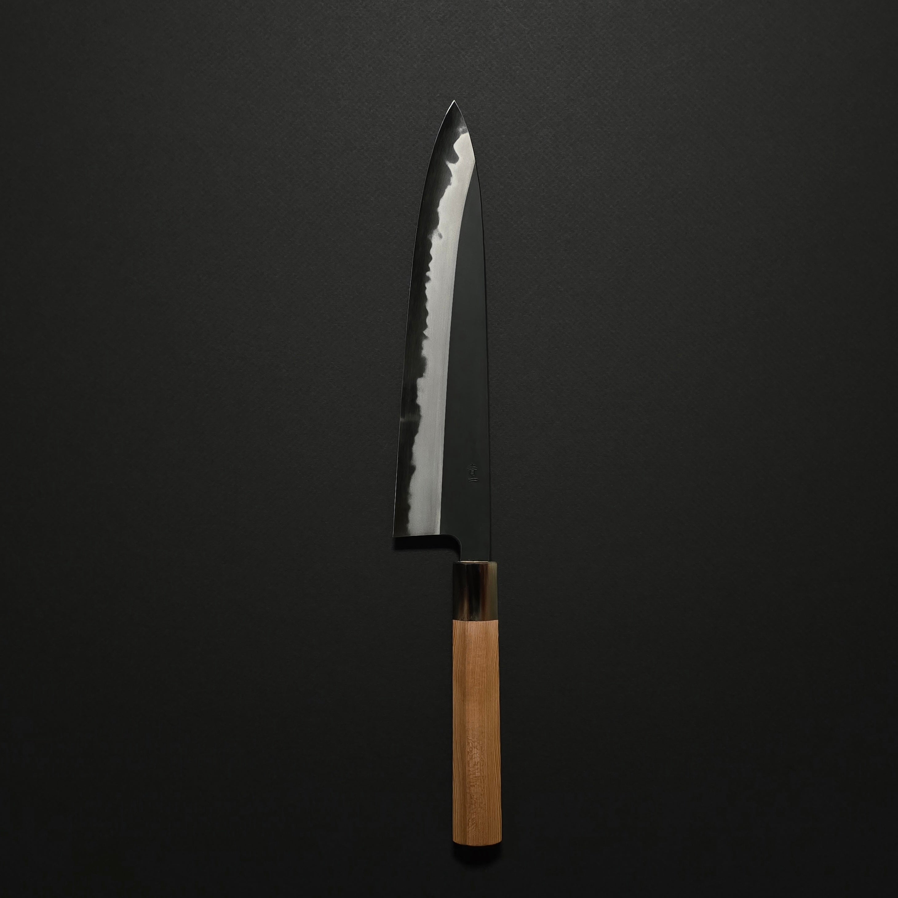 Hitohira Tanaka Kyuzo Blue #1 Kurouchi Gyuto 240mm Yakusugi Cedar Handle