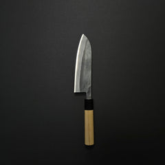 Hitohira TD Blue #2 Stainless Clad Kurouchi Santoku 165mm Ho Wood Handle (D-Shape)