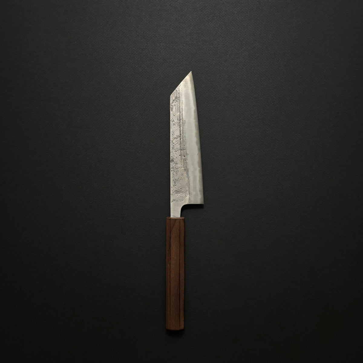 *Discounted* Kaneshige Silver #3 Etched Nashiji Bunka 165mm Khii Burnt Walnut Handle
