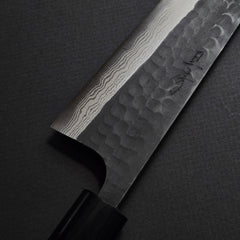 Akifusa Blue Super Tsuchime Damascus Kiritsuke Gyuto 210mm Rosewood Handle