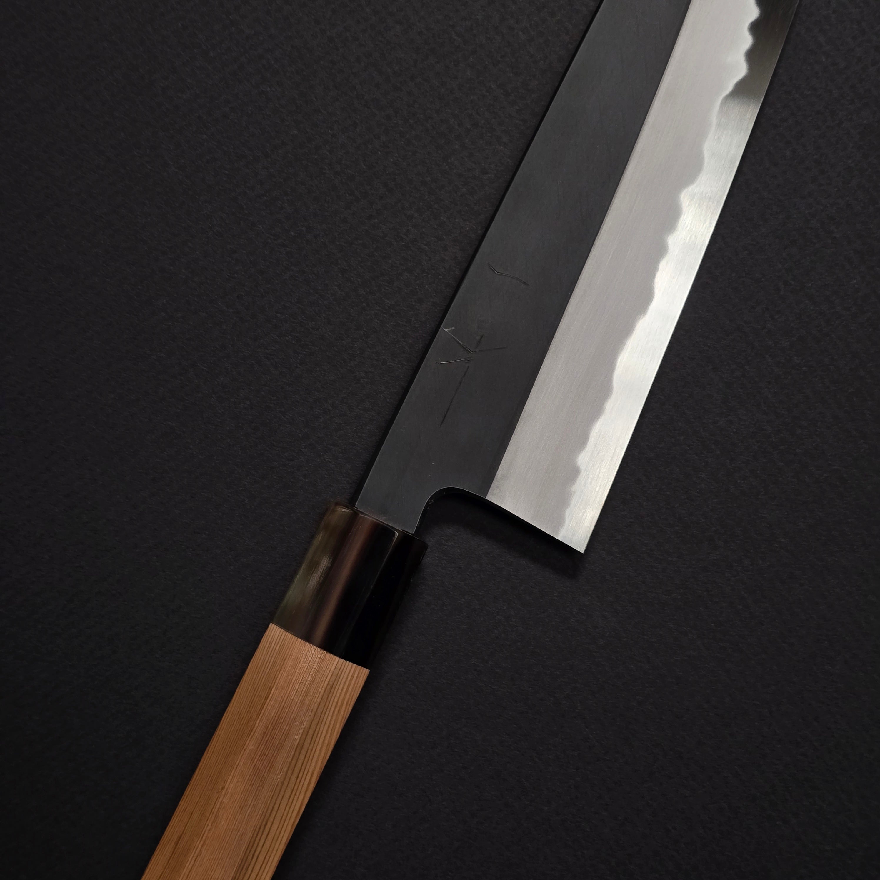 Hitohira Tanaka Kyuzo Blue #1 Kurouchi Gyuto 240mm Yakusugi Cedar Handle